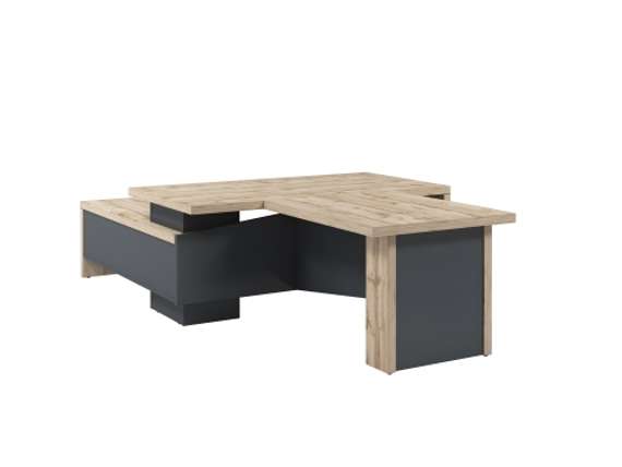 Стол правый 1800х2000х750 с опорной тумбой и брифингом 1150 T-818R.0000-02