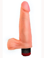 Вибромассажёр с мошонкой (18,5 ) (Цвет: телесный)