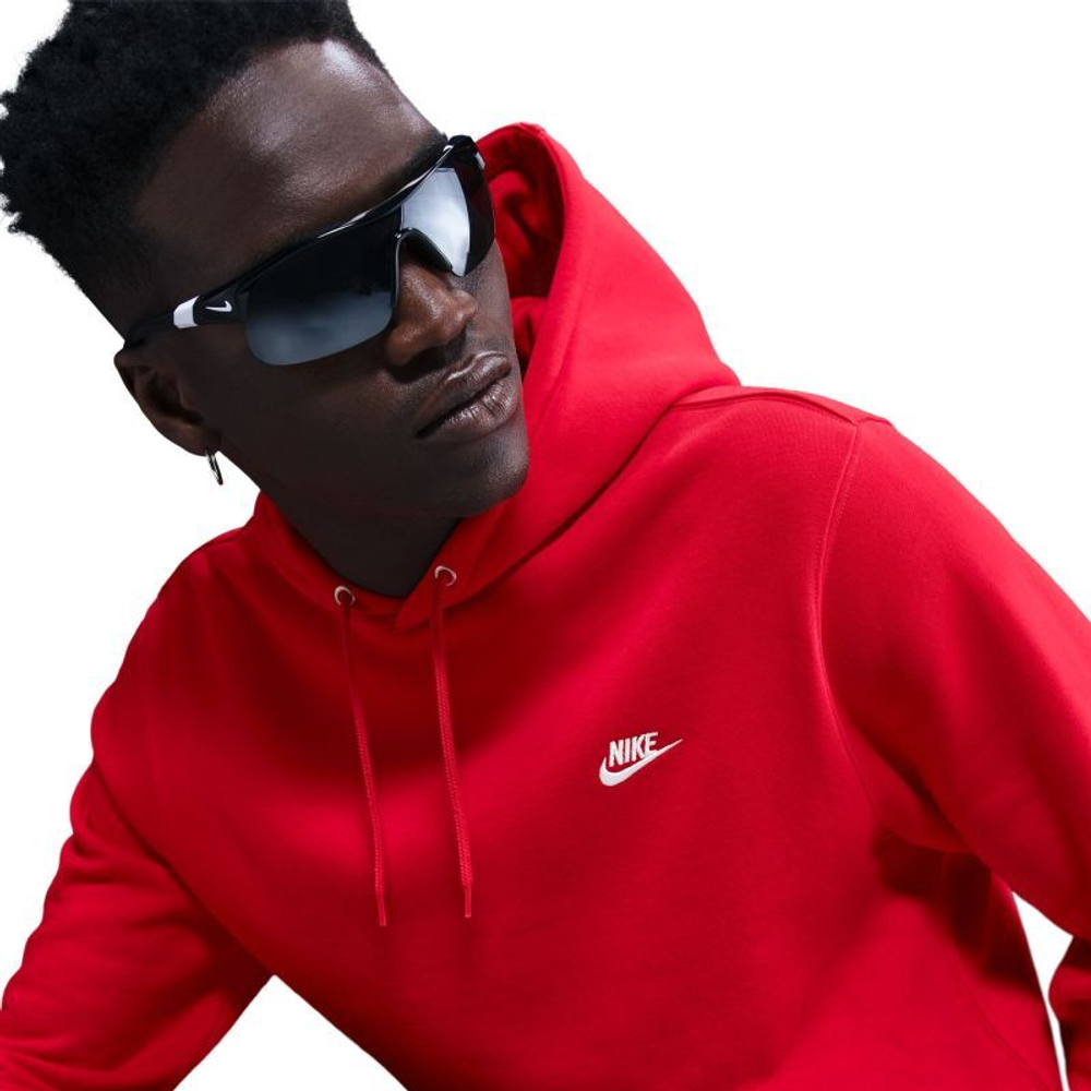 Мужская теннисная кофта Nike Club Fleece Pullover - university red/university red/white