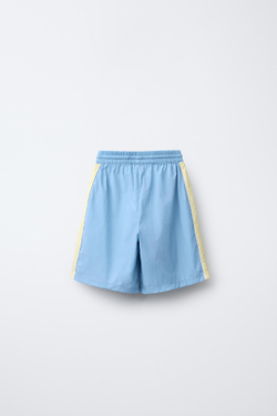 ZARA ШОРТЫ ИЗ ВЫСОКОТЕХНОЛОГИЧНОЙ ТКАНИ С ЛАМПАСАМИ, ЖЕЛТЫЙ