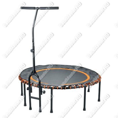 Каркасный батут с Т-образной ручкой, круглый, черно-оранжевый, диаметр 3,3 фт