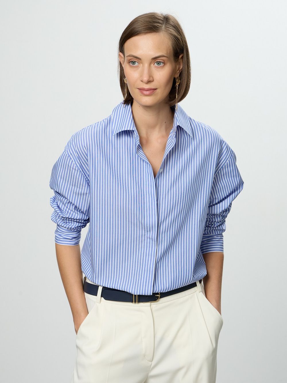 Рубашка Хельсинки синяя полоска