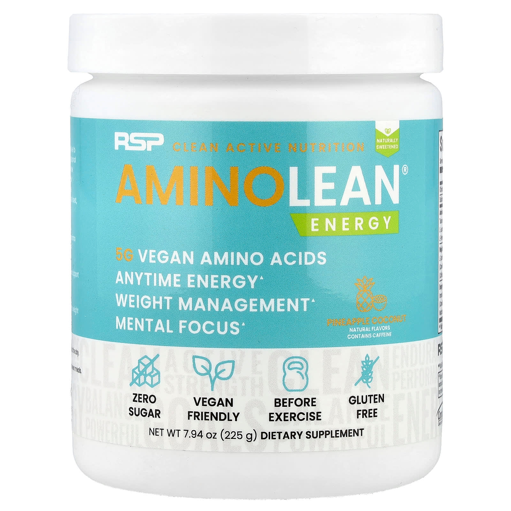 RSP Nutrition, AminoLean®, Energy, ананас и кокос, 225 г (7,94 унции)