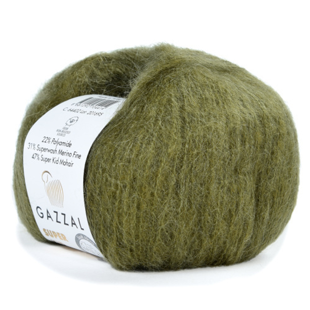 Пряжа Super Kid Mohair, 25г,237м, 47%супер кид мохер,31%мериносовая шерсть, 22% па (цена за 1шт)
