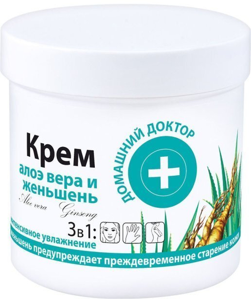 Домашний доктор Крем "Алоэ вера и женьшень" 3в1 , 250 мл (24590)
