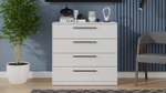 Комод для одежды с ящиками и полками Белый 3 ящика 120х51х87 см