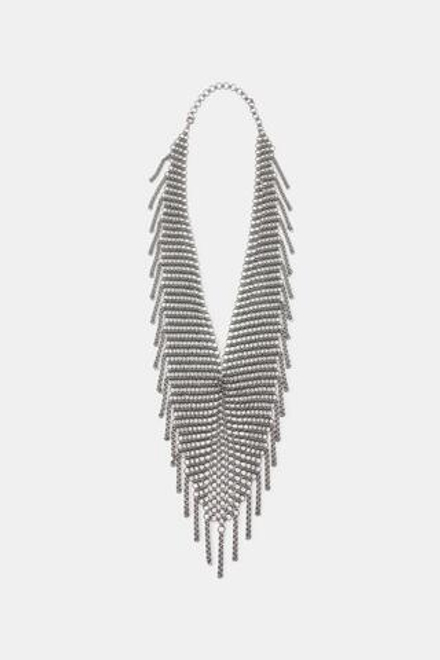 ZARA РЕМЕНЬ-СЕТКА С КОЛЬЦАМИ И БАХРОМОЙ, СЕРЕБРИСТЫЙ