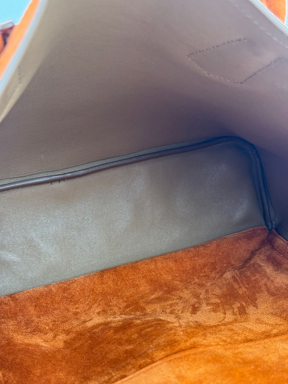 Сумка Prada Orange Suede Medium Double Handle Tote