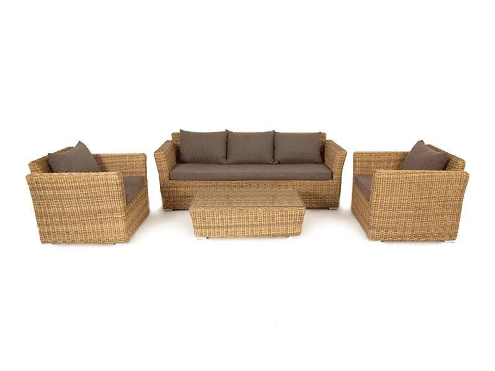 "Капучино" лаунж-зона из искусственного ротанга, цвет соломенный