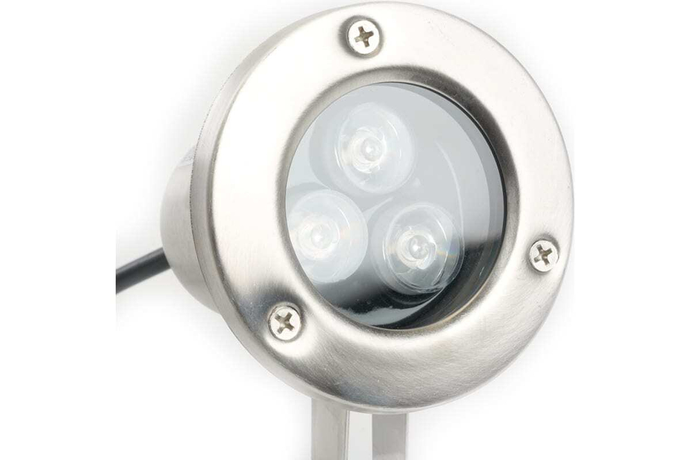 Cветильник-прожектор LED подводный LL-822, 3W, AC24V, низковольтный, RGB, металлик, 80*80*130mm, IP68 Feron