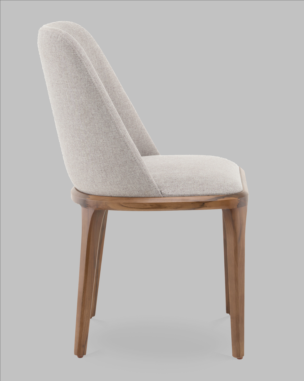 Стул Вудмайкл каркас дерево цвет темный орех рогожка бежевый