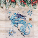 Набор наклеек «Морозный дракон» 19*27 см