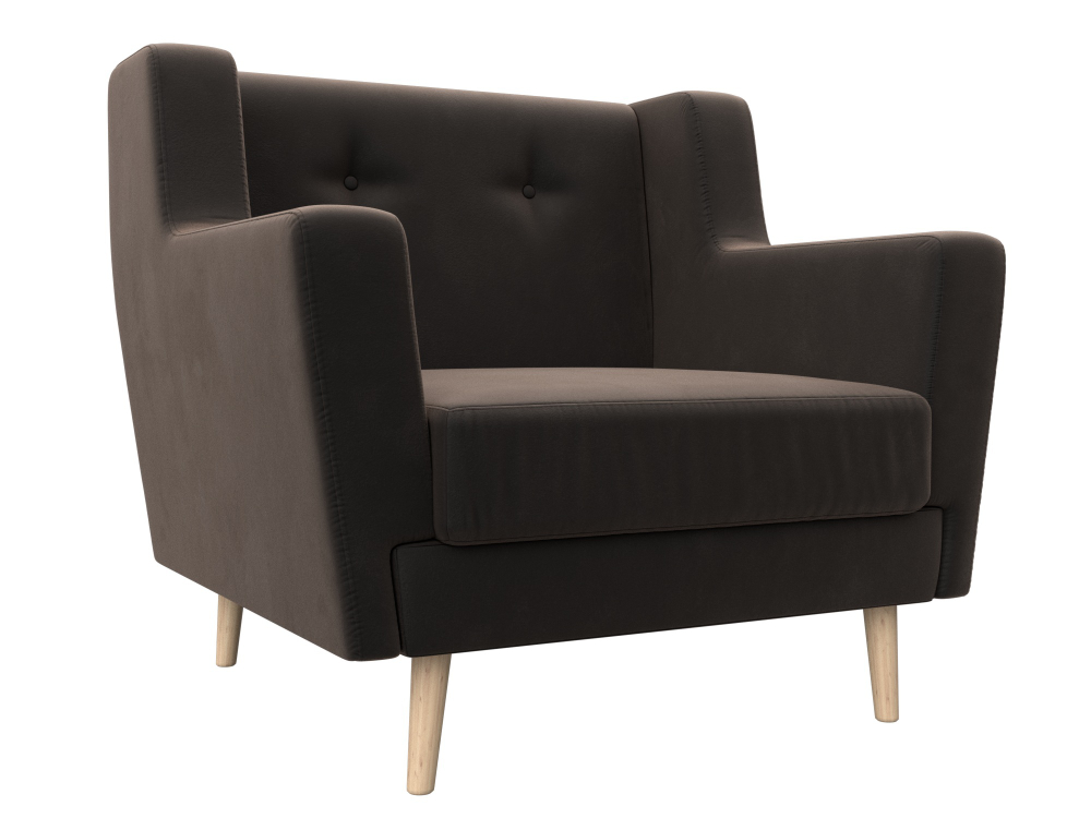 Кресло Брайтон, Коричневый, Велюр, 108868