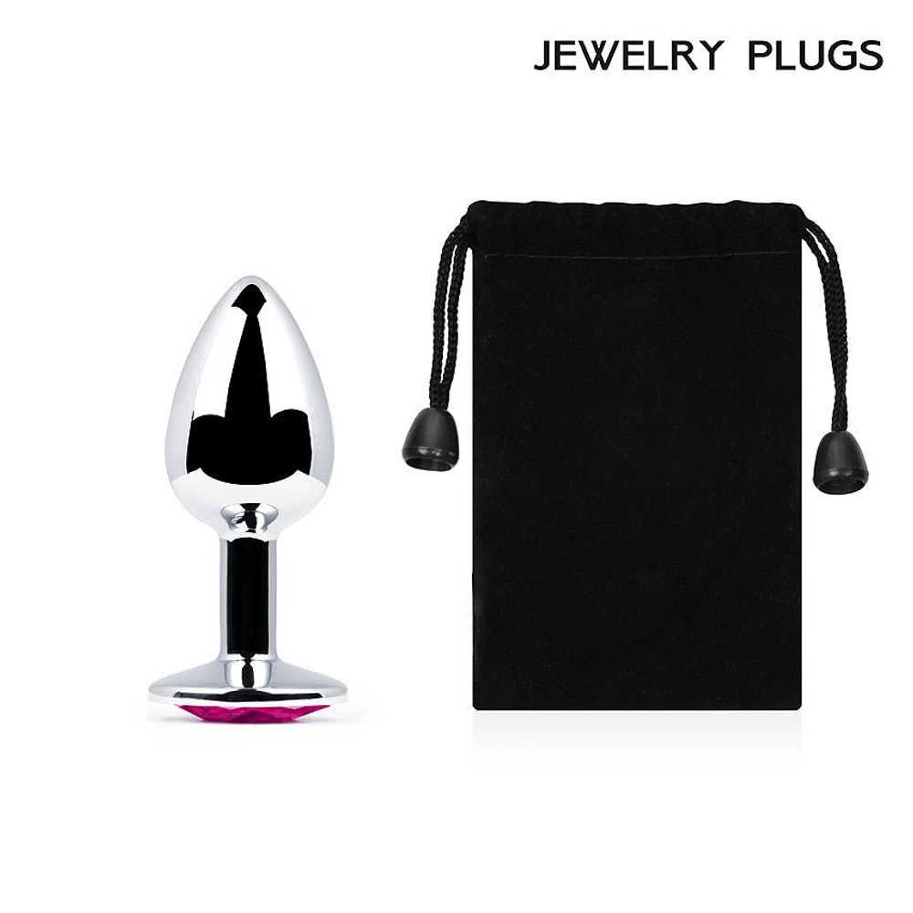 Silver plug small (втулка анальная) цвет кристалла рубиновый, l 72 мм, d 28 мм, вес 50г, арт. ss-14