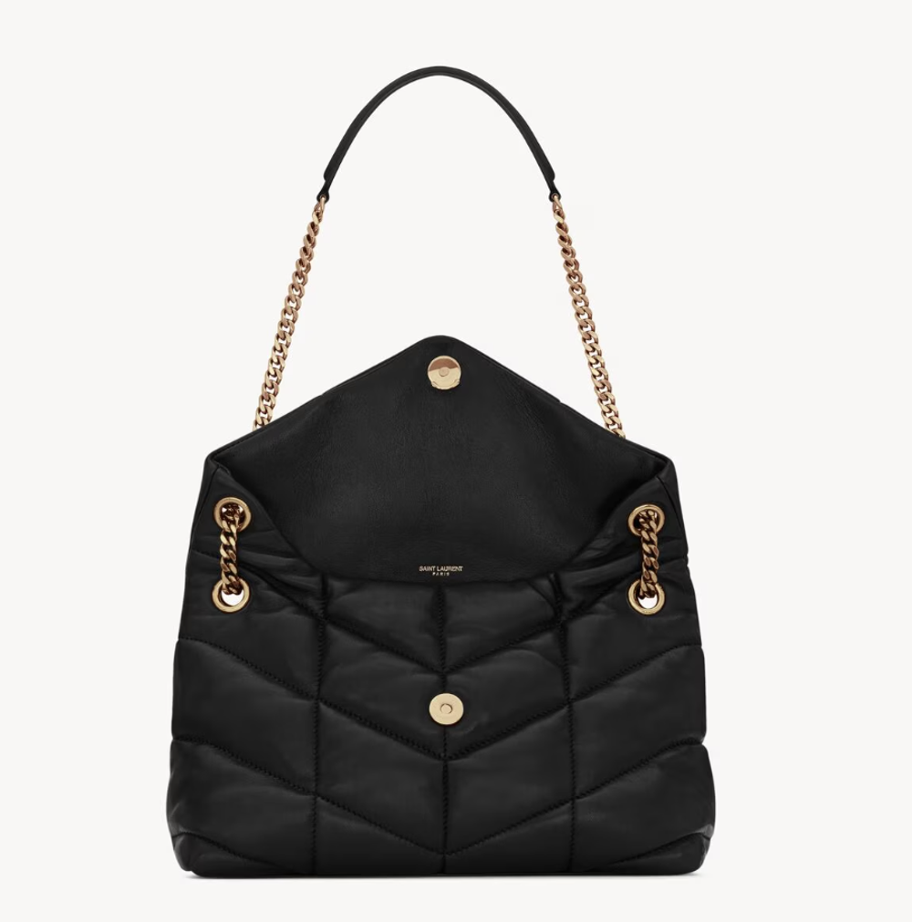 Сумка Saint Laurent Loulou Puffer Small из наппы с цепочным ремнём