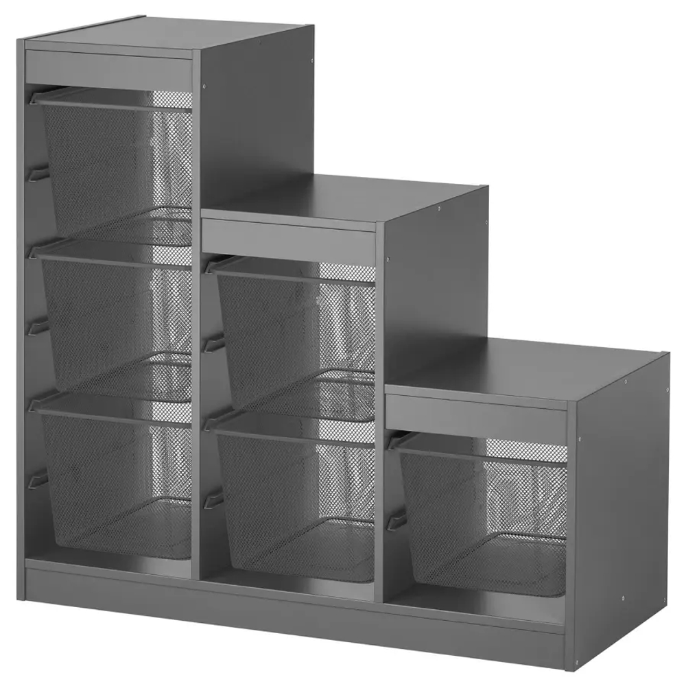 Стеллаж - TROFAST IKEA/ ТРУФАСТ ИКЕА,  99х94х44 см, черный/прозрачный