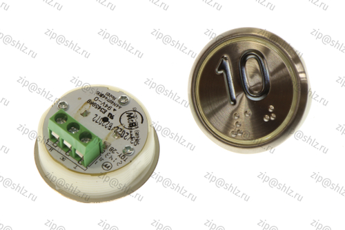 Кнопка (кнопочный модуль) EA2406S-D-W "10 этаж", круглая, белая динамическая подсветка, Брайль