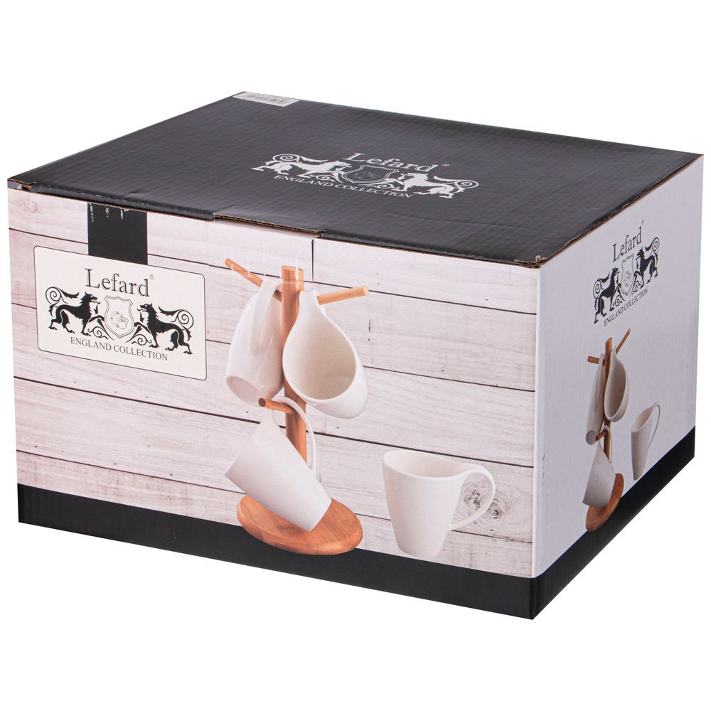 НАБОР КРУЖЕК LEFARD "NATIVE" НА ДЕР. ПОДСТАВКЕ 4 ШТ. 13*8,5*10,5 СМ 380 МЛ (КОР=12НАБ.)