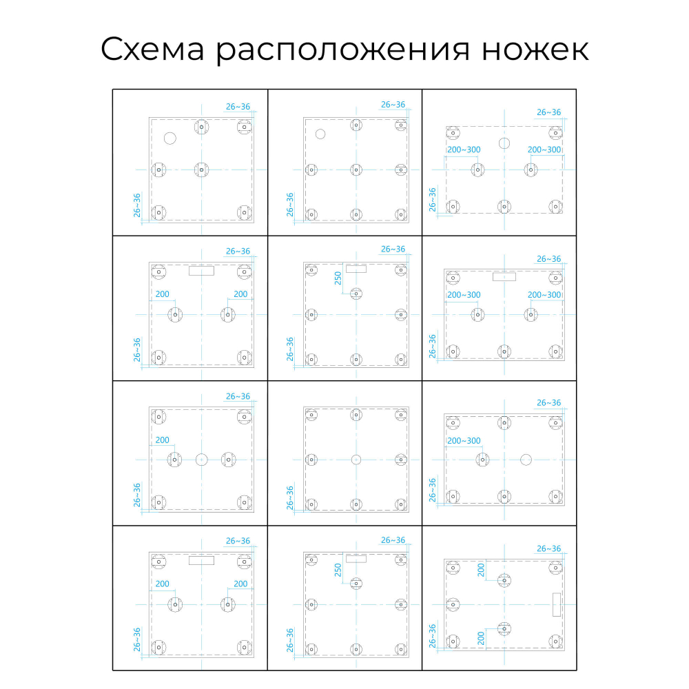 Душевой поддон квадратный RGW ST-W Белый (Комплект с экраном и каркасом)