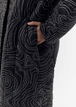 Двустороннее стёганное пальто, черный, м.2437 р. L/XL