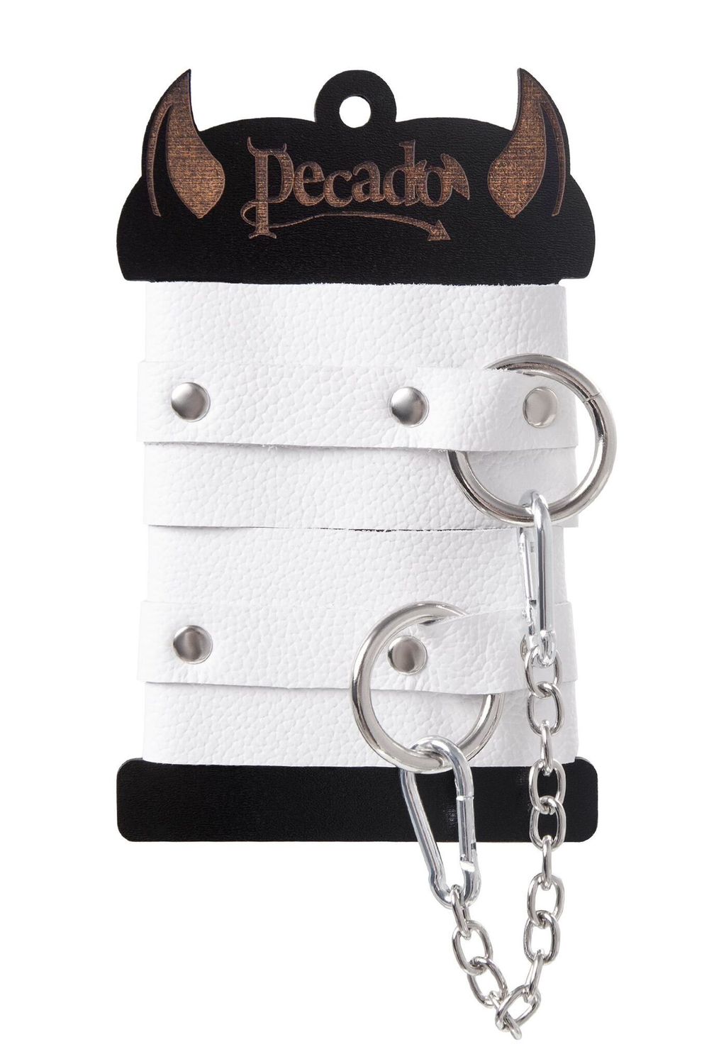 Белые мягкие кожаные оковы с люверсами