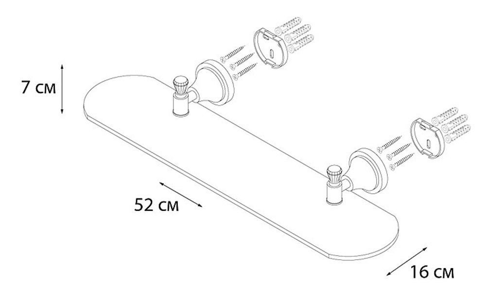 "CRYSTAL" Полка стеклянная SF-35003 (к/к 5)