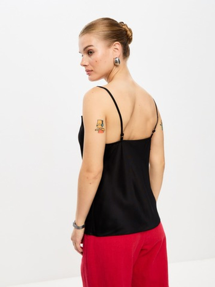 Топ бельевой из вискозы черный