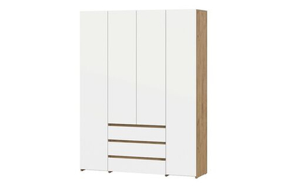 Некст 1 Шкаф комбинированный четырехстворчатый Дуб Золотой/Белый