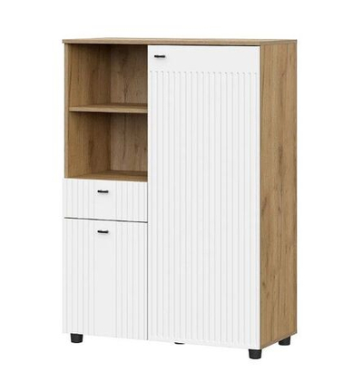 Милан Тумба многофункциональная Дуб Золотой / Белый Матовый