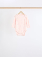 Боди с длинным рукавом для малышей Next N95-296, 5 шт., Молочный, Розовый