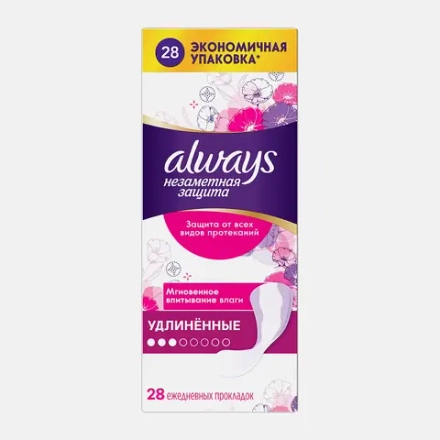 Прокладки ежедневные Always Everyday Незаметная защита удлиненные 28шт