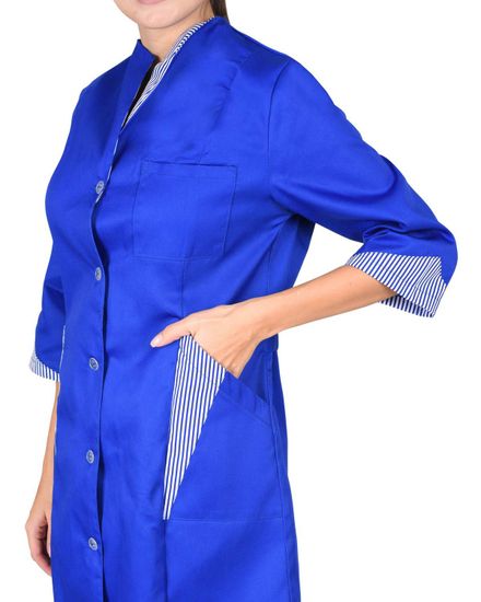 Халат женский "Сириус-Марлен-2" (василек/полоска василек)