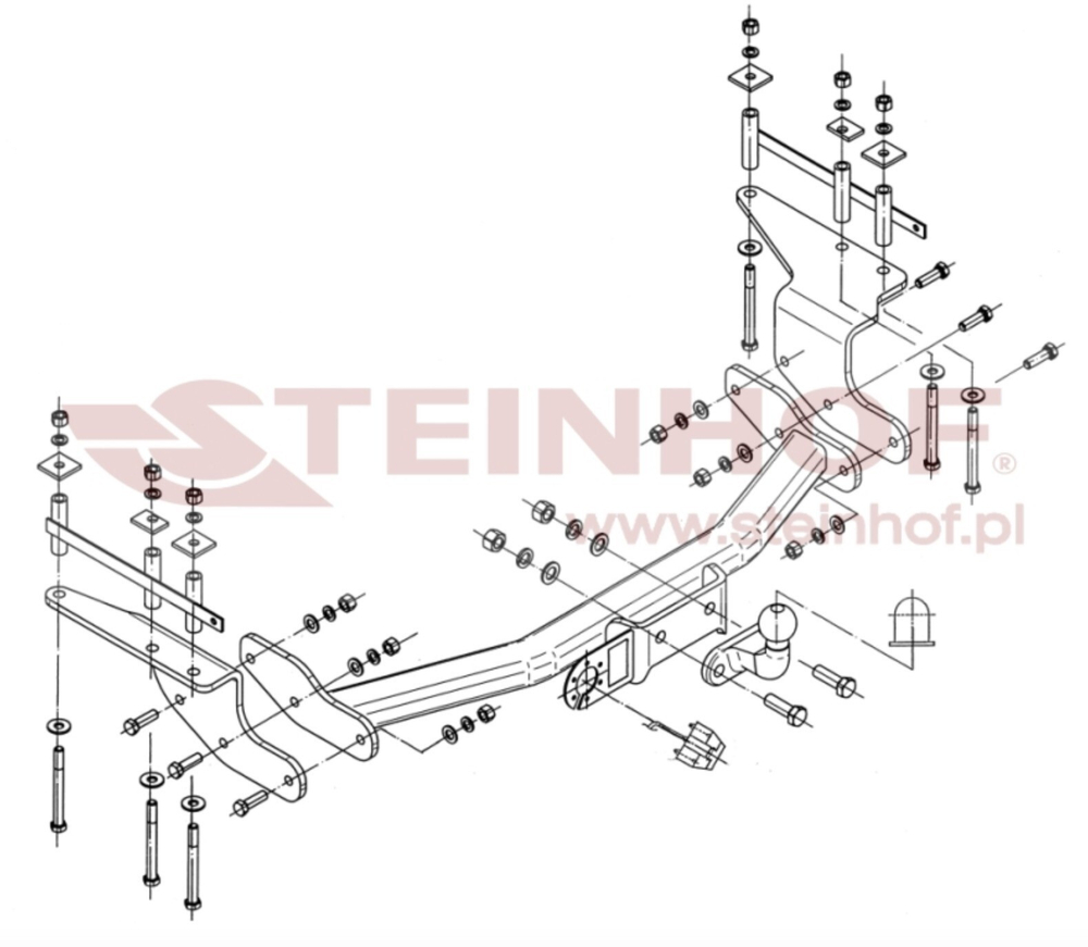Фаркоп Steinhof M-151 для Mercedes E-Class купе c207 2009-2016, Mercedes E-Class кабриолет a207 2009-2016(паспорт и сертификат в комплекте)(без электрики)