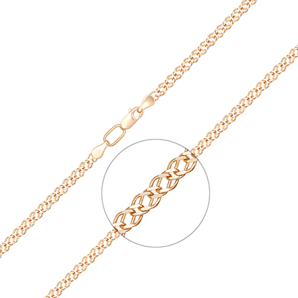 Браслет из красного золота с алмазной гранью (плетение «Двойной ромб»)