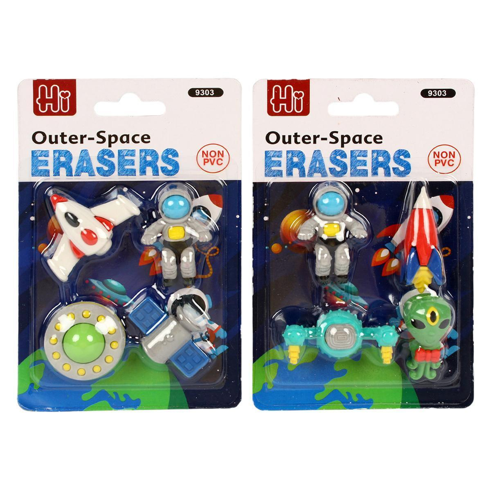 Набор ластиков на блистере "Космос" 4 шт в наборе , С-40358