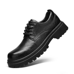 XIBUGONGYANG Casual Leather Shoes Men"s Low top Black/Dark Brown