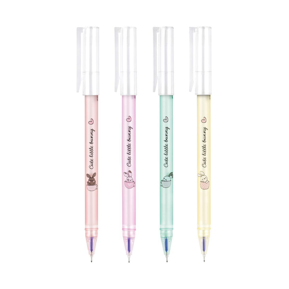 Ручка пиши-стирай гелевая 0,5мм, синяя "Зайка" (Спейс)