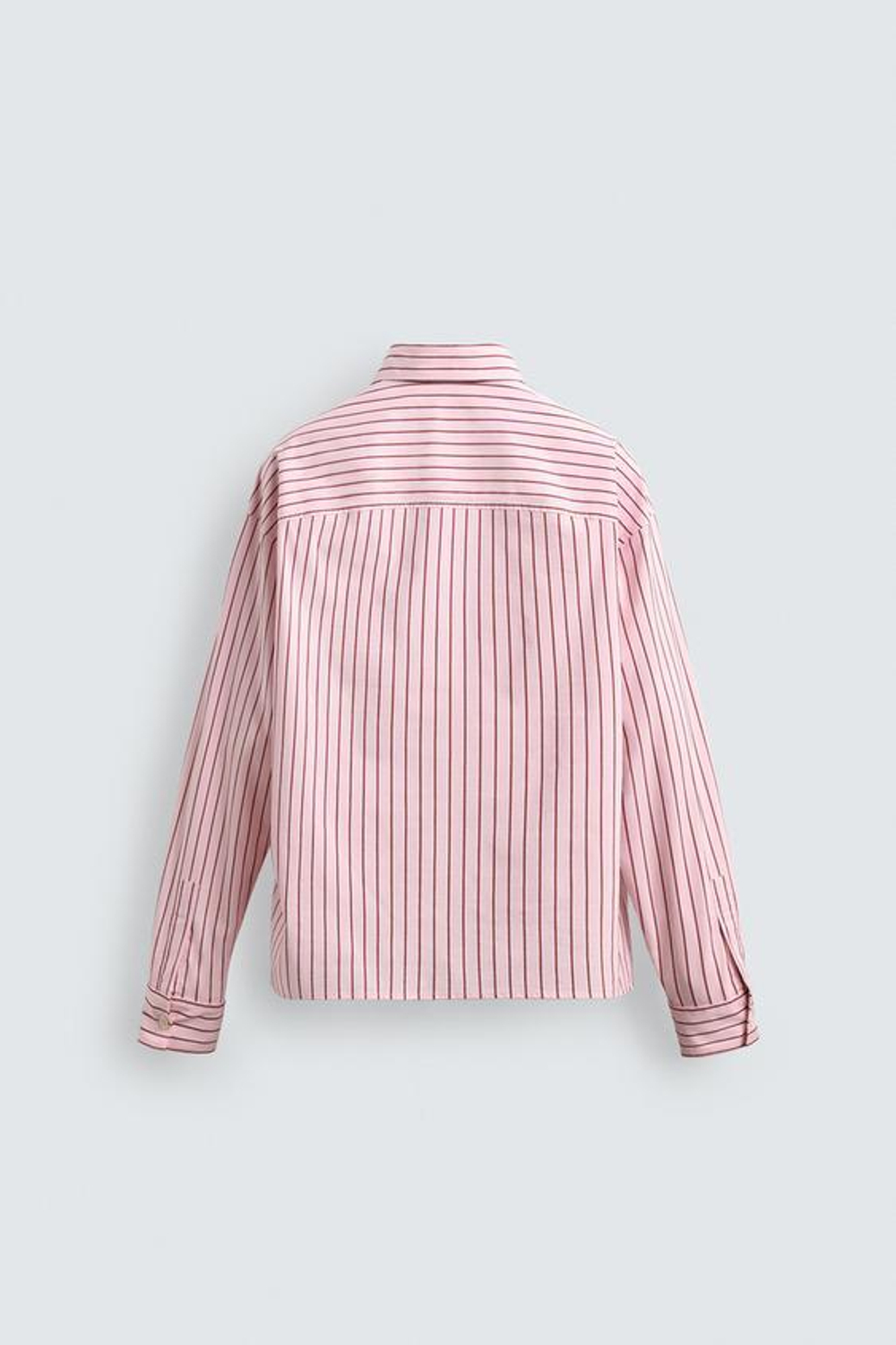 ZARA HARRY LAMBERT X DISNEY РУБАШКА В ПОЛОСКУ С НАШИВКОЙ MICKEY MOUSE, РОЗОВЫЙ