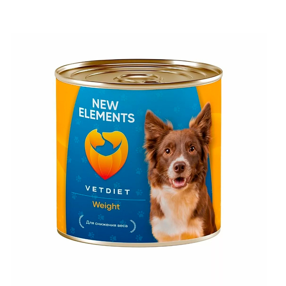 Паштет New Elements Vetdiet Weight, c морской рыбы и мяса, для снижения веса у собак, 340 г.