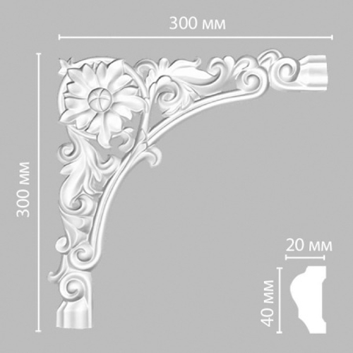 Угол Decomaster DP-304C 300х300х20мм