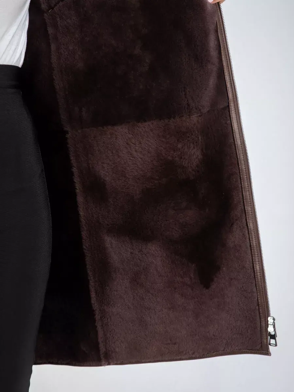 Дубленка натуральная с капюшоном длинная Турция