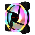 Вентилятор TESLA RGB120-LD, 120мм, 1200rpm, 3-pin+Molex, белый/RGB, 38CFM, 21дБ, антивибропрокладки (TSL-120-LD)