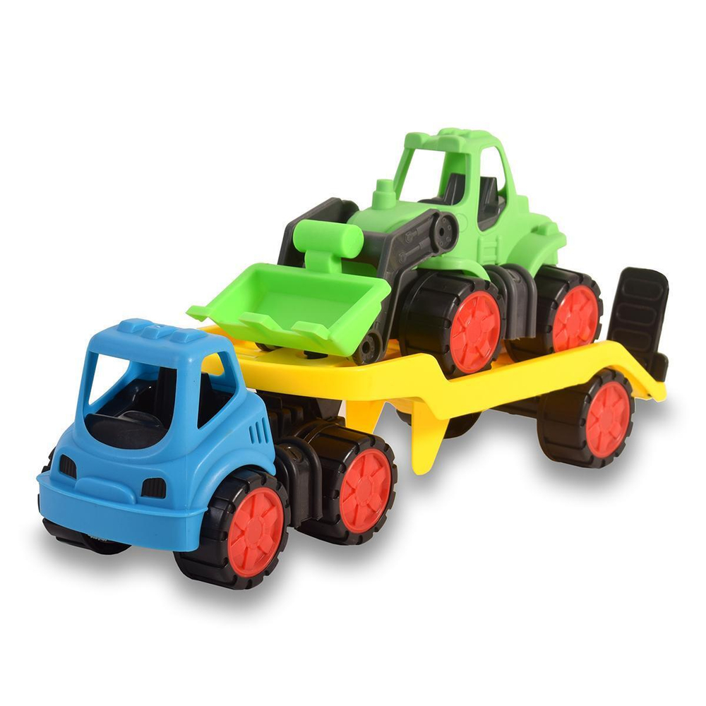 Пластмассовая игрушечная машина Toy Bibib "Эвакуатор с трактором" (35*12*19 см), сетка