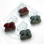 Форма пластиковая для конфет 23 февраля / Цифры МИНИ (4 ячейки)