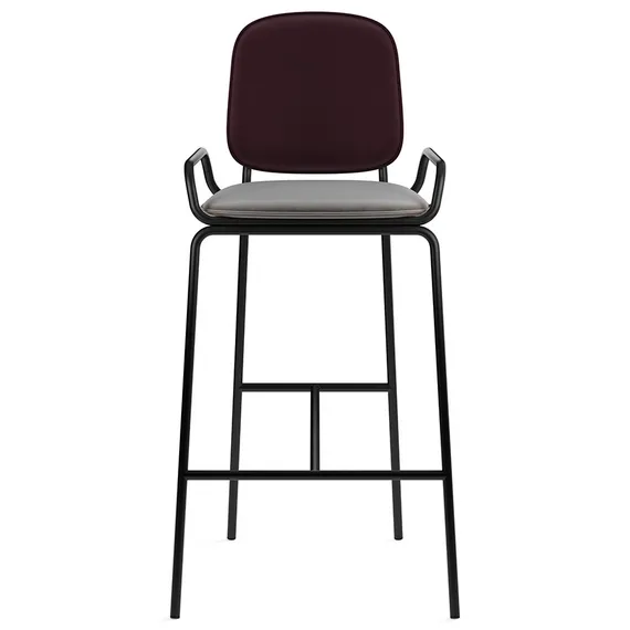 Барный стул Ror, 2 Frame, пурпурный/серый велюр