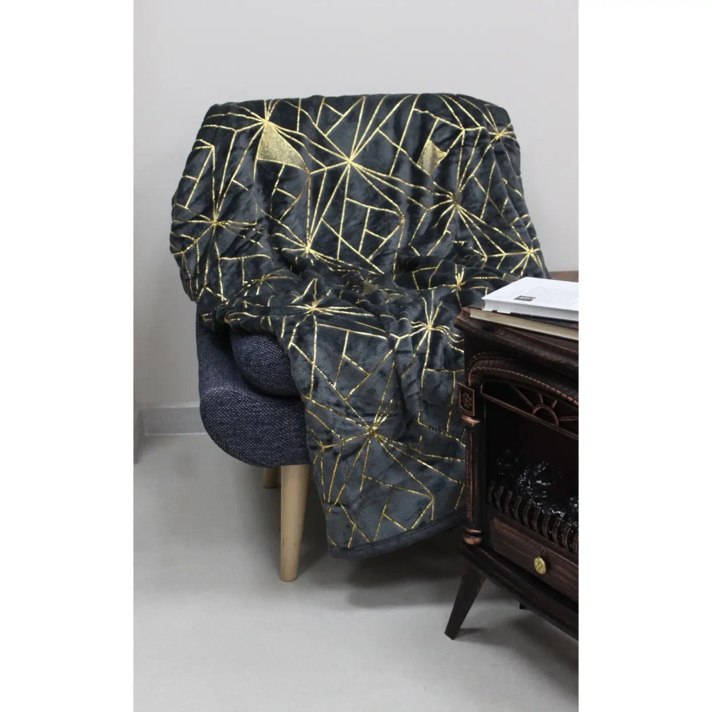 Плед 150*200см «LuxGeometry», цвет графит, микрофлис