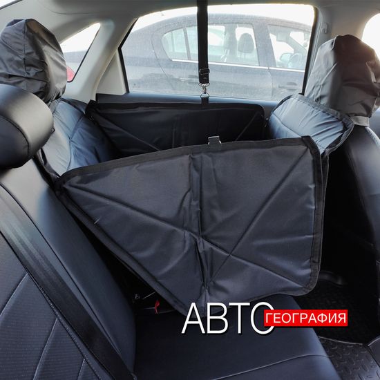 Автогамак "Премиум" для перевозки крупных собак до 100 кг на 1/3 заднего сиденья авто (3-х слойный с ПВХ-600)