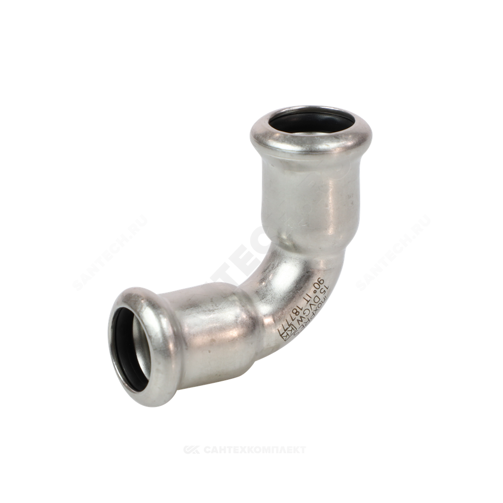 Отвод сталь нерж AISI 316L 90гр Дн 15 Ру16 пресс Inoxpres RM 181015900C