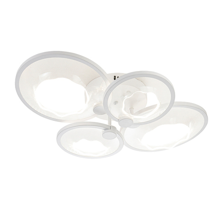 Потолочный светодиодный светильник 68Вт, 5440лм, 3000-6500K, Ra>80, плавная регулировка мощности, изменение цветовой температуры, пульт,  металл/акрил, белый