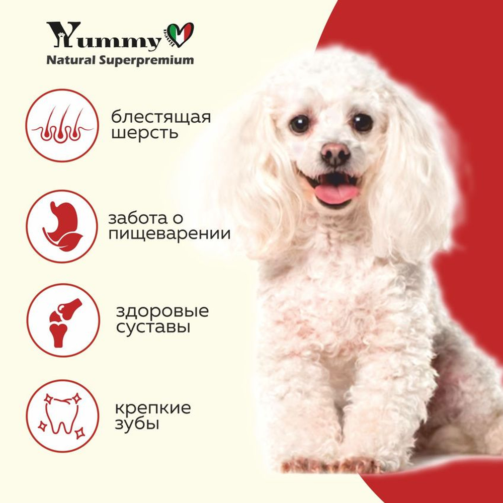 Yummy Linea корм для взрослых собак малых и миниатюрных пород, ягненок, 800 гр